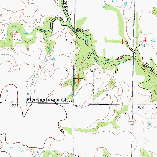 Topographic Map of Usrey Cemetery, KS