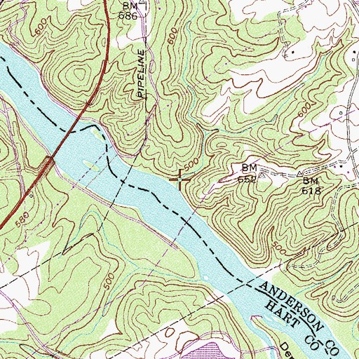 Topographic Map of Byers Creek, SC