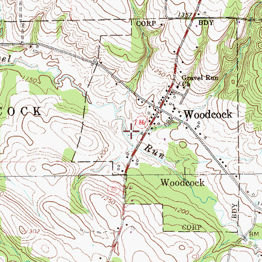 Topographic Map of Cummings Run, PA