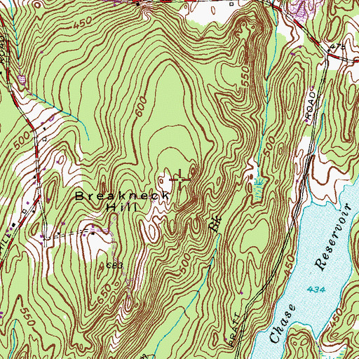 Topographic Map of Breakneck Hill, CT