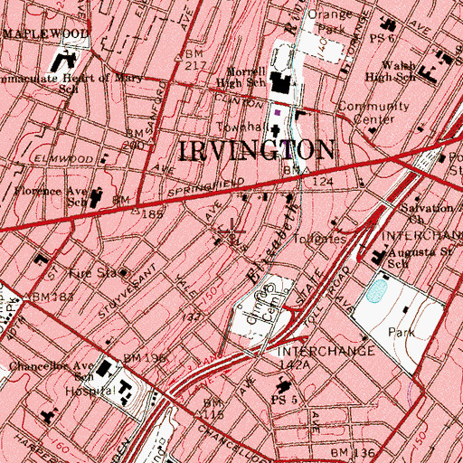 Topographic Map of Christian Love Baptist Church, NJ