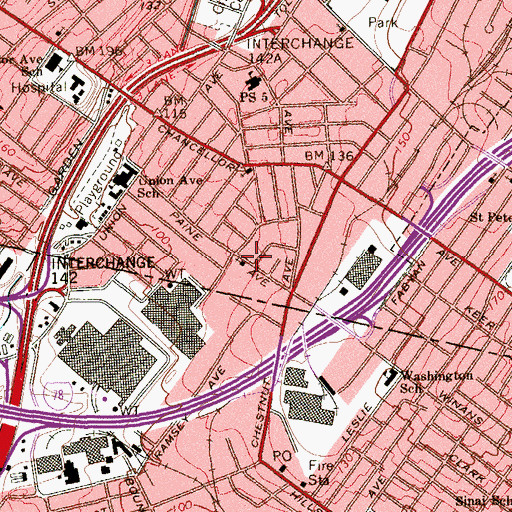 Topographic Map of Greater New Point Church, NJ
