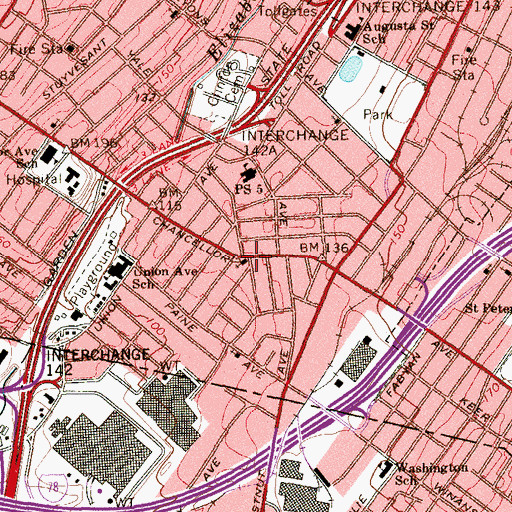 Topographic Map of Solid Rock Baptist Church, NJ
