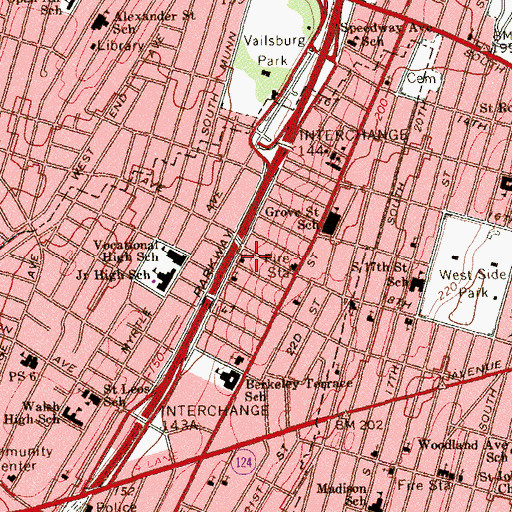 Topographic Map of Strangers Home Church of God, NJ