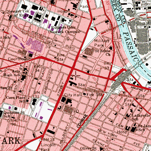 Topographic Map of First Presbyterian Church, NJ