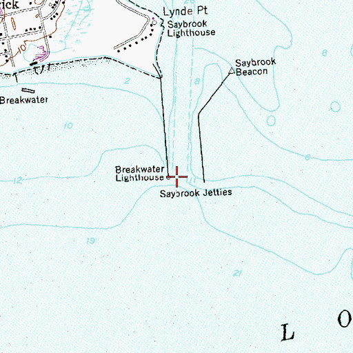 Topographic Map of Breakwater Lighthouse, CT