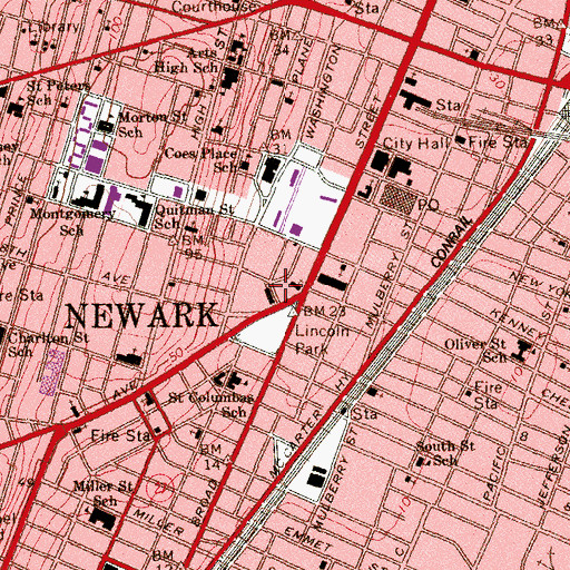 Topographic Map of Iglesia Roca de Salvacion, NJ