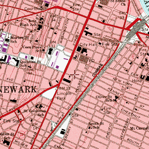 Topographic Map of New Point Baptist Church, NJ