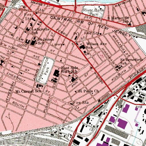 Topographic Map of Saint George Byzantine Church, NJ