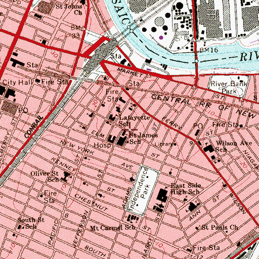 Topographic Map of Saint James Church, NJ