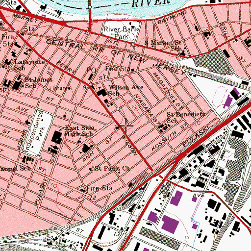 Topographic Map of Wolff Memorial Presbyterian Church, NJ