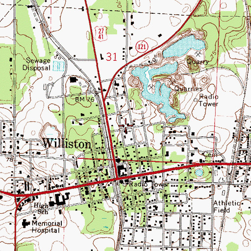 Topographic Map of First Presbyterian Church, FL