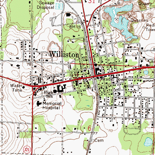 Topographic Map of First United Methodist Church, FL
