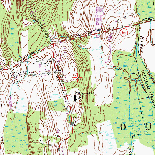 Topographic Map of Brewster School, CT