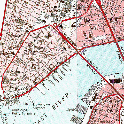 Topographic Map of Fulton Market Building (historical), NY