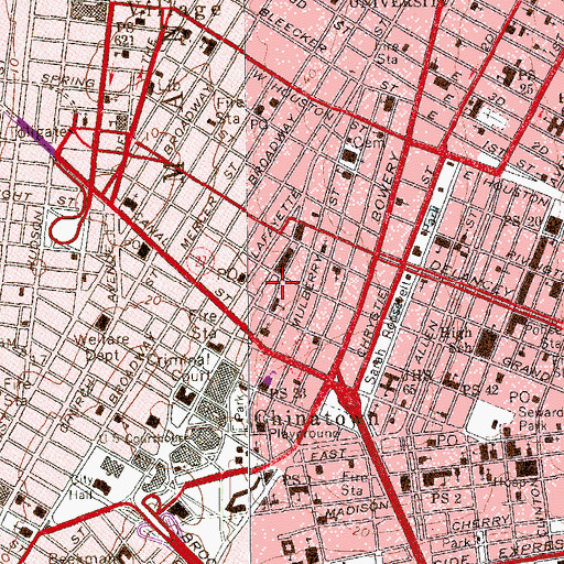 Topographic Map of Odd Fellows Hall (historical), NY