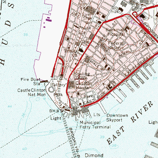 Topographic Map of Produce Exchange (historical), NY