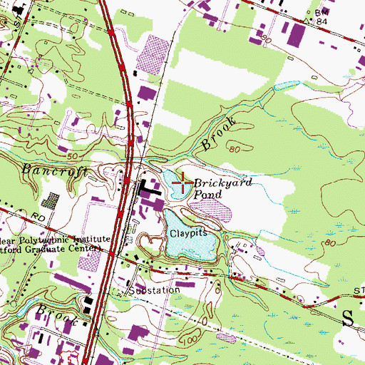 Topographic Map of Brickyard Pond, CT
