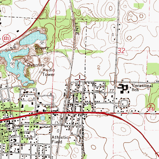 Topographic Map of Jones Temple Church of God in Christ, FL
