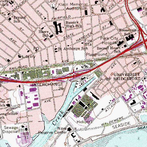 Topographic Map of Bridgeport, CT