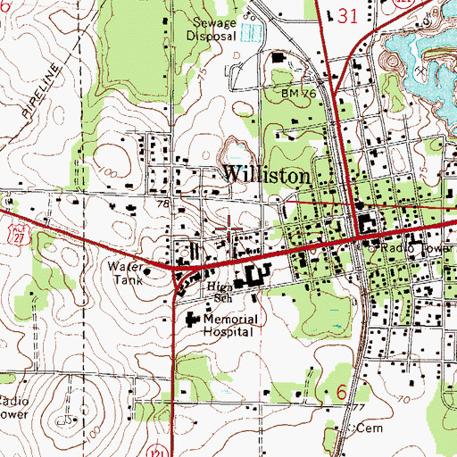 Topographic Map of Saint Barnabas Episcopal Church, FL