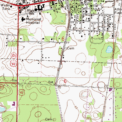Topographic Map of Levy County EMS Station Number 4, FL