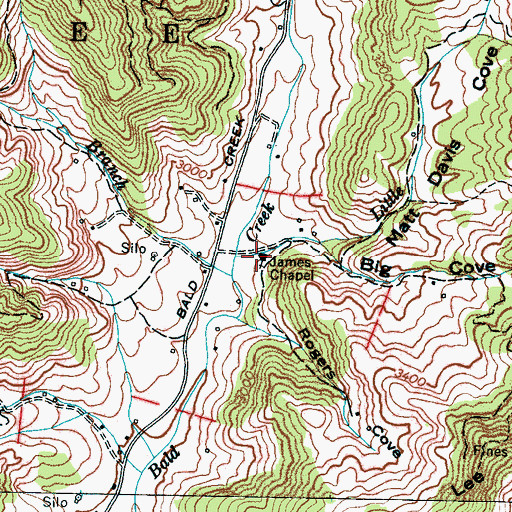 Topographic Map of James Chapel School (historical), NC