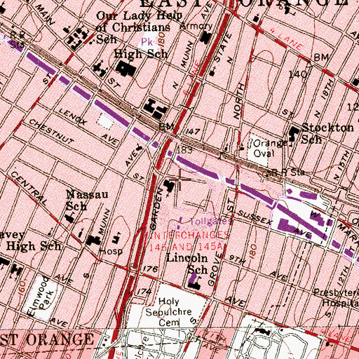 Topographic Map of Church at the Crossroads, NJ