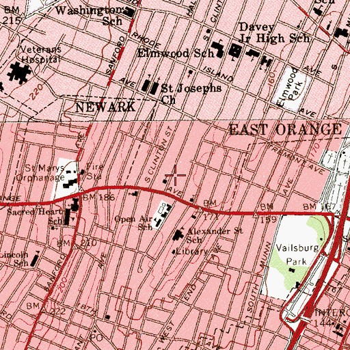 Topographic Map of New Ephesus Baptist Church, NJ