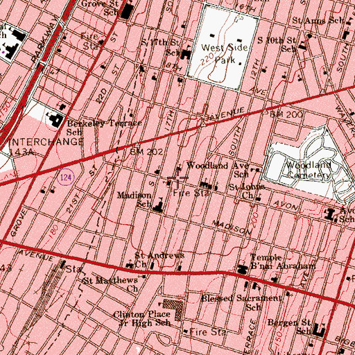Topographic Map of First Newborn Tabernacle Church, NJ