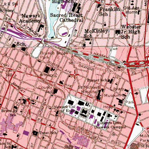 Topographic Map of New Hope Baptist Church, NJ