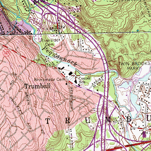 Topographic Map of Trumbull Burial Ground, CT