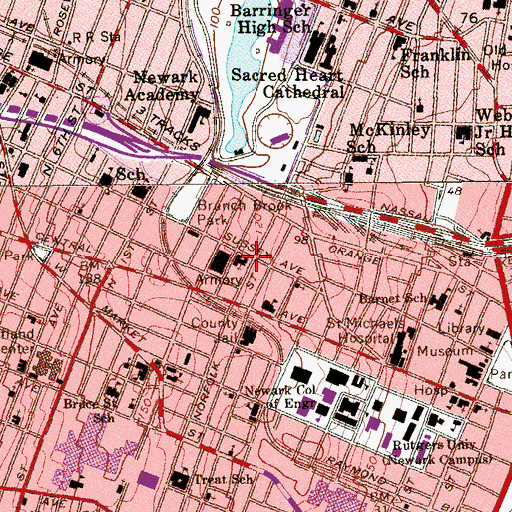 Topographic Map of Saint Augustine Roman Catholic Church, NJ