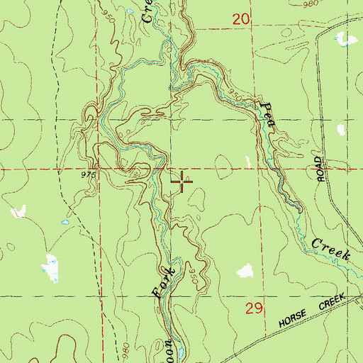 Topographic Map of Coon Fork Barrens State Natural Area, WI