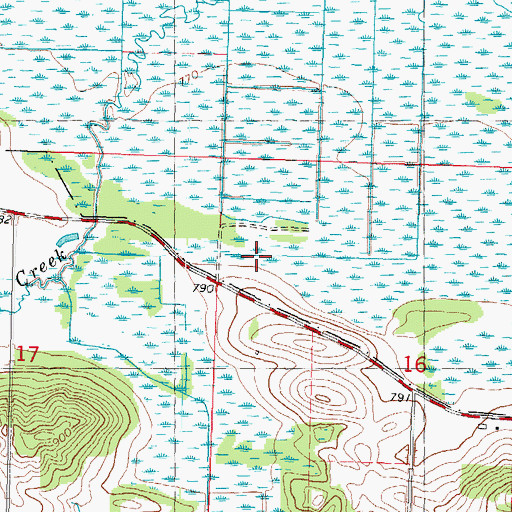 Topographic Map of Fountain Creek Wet Prairie State Natural Area, WI