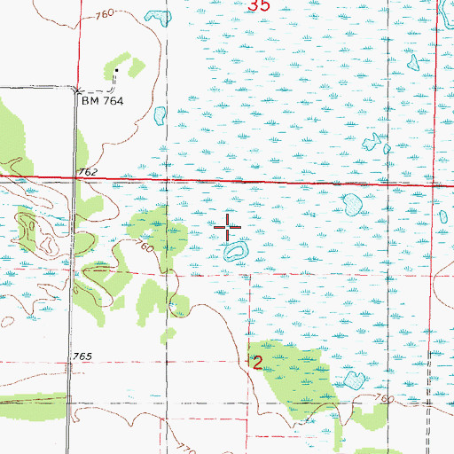 Topographic Map of Princeton Prairie State Natural Area, WI