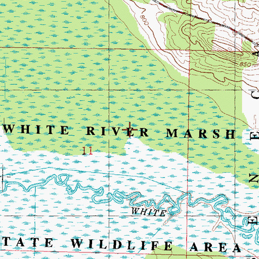 Topographic Map of White River Prairie-Tamaracks State Natural Area, WI