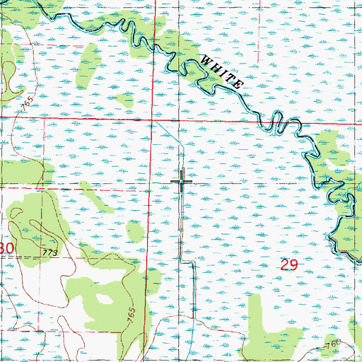 Topographic Map of White River Sedge Meadow State Natural Area, WI