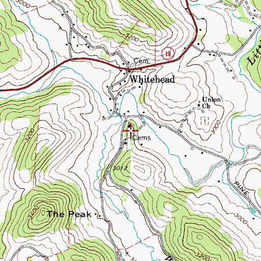 Topographic Map of Landmark Union Baptist Church, NC