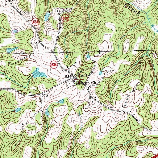 Topographic Map of Hebron United Methodist Church, VA