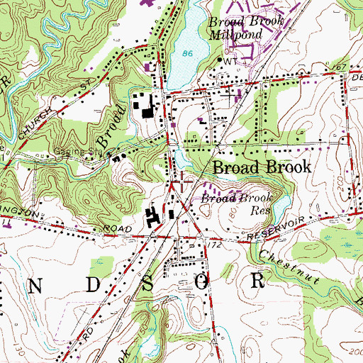 Topographic Map of Broad Brook, CT