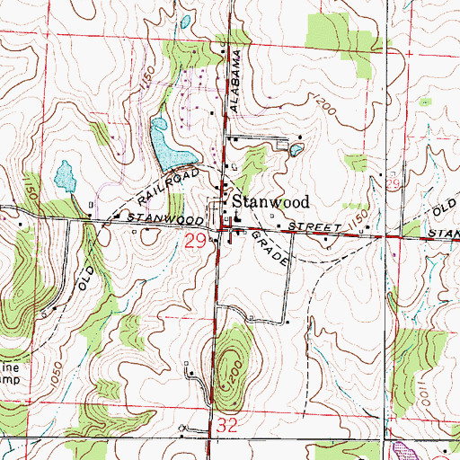 Topographic Map of Stanwood Post Office (historical), OH