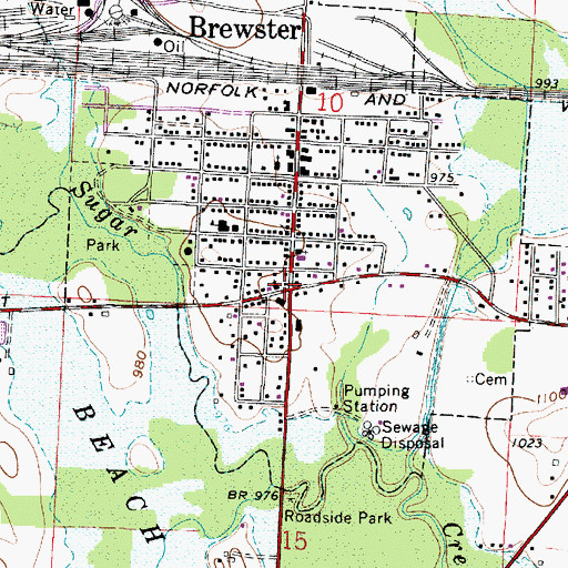 Topographic Map of Brewster Post Office, OH