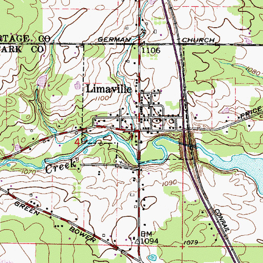 Topographic Map of Limaville Post Office, OH