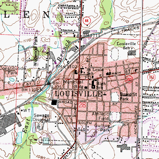 Topographic Map of Louisville Post Office, OH
