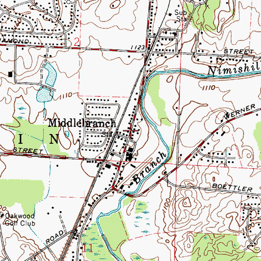 Topographic Map of Middlebranch Post Office, OH
