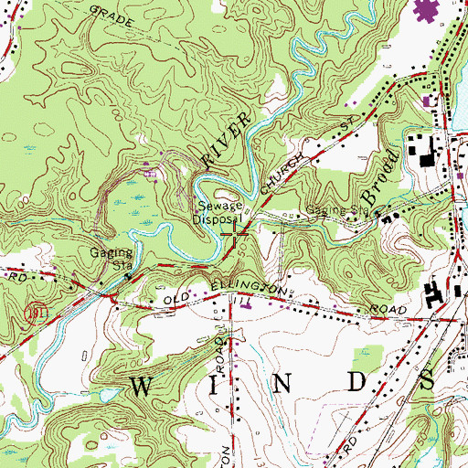 Topographic Map of Broad Brook, CT