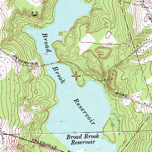 Topographic Map of Broad Brook Reservoir, CT