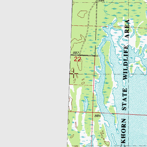 Topographic Map of Buckhorn Barrens State Natural Area, WI