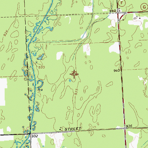 Topographic Map of Cranberry Creek Mound Group State Natural Area, WI